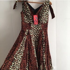 Leopard Print Dress with Bow Straps